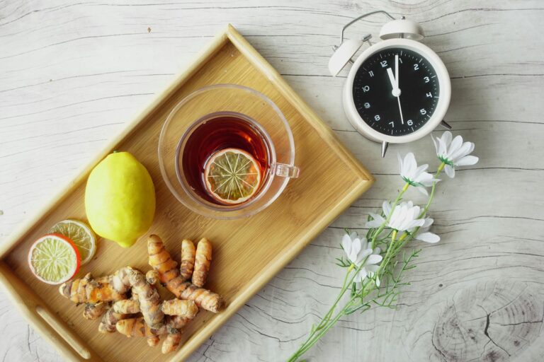 A photo of a cup of tea with ginger to describe an article on how ginger can improve blood circulation in the veins.