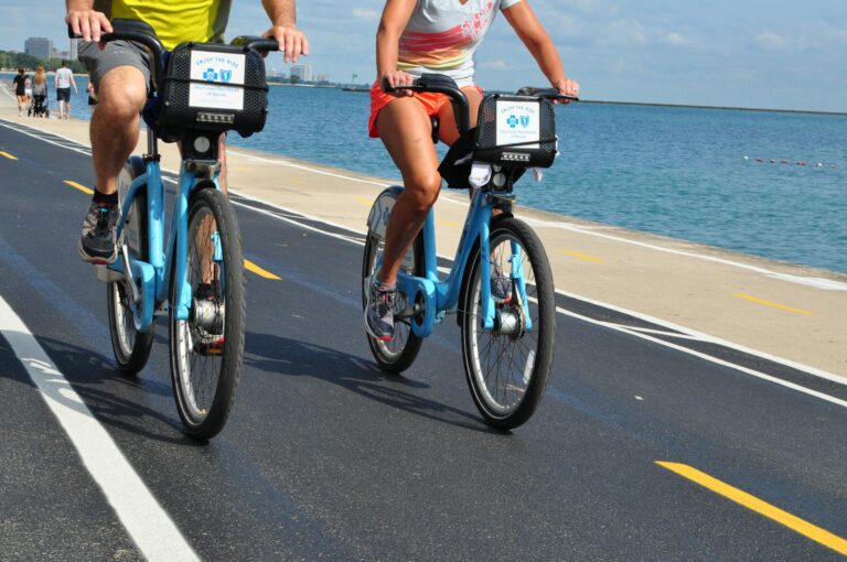 A couple on bicycles on the beach describes an article about how cycling can improve health (Spider Veins and Varicose Veins). Cycling is one exercise that can improve varicose veins, offering many health benefits. Among these are improved circulation and the building of calf and leg muscles. Pedaling under the knee rather than being in a straight leg position on the bike can prevent the formation and progression of varicose and spider veins.